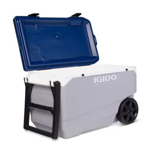 Nevera rígida con ruedas de Igloo MaxCold Latitude 90 Roller con capacidad de 85L. Color Azul y gris - Imagen 6